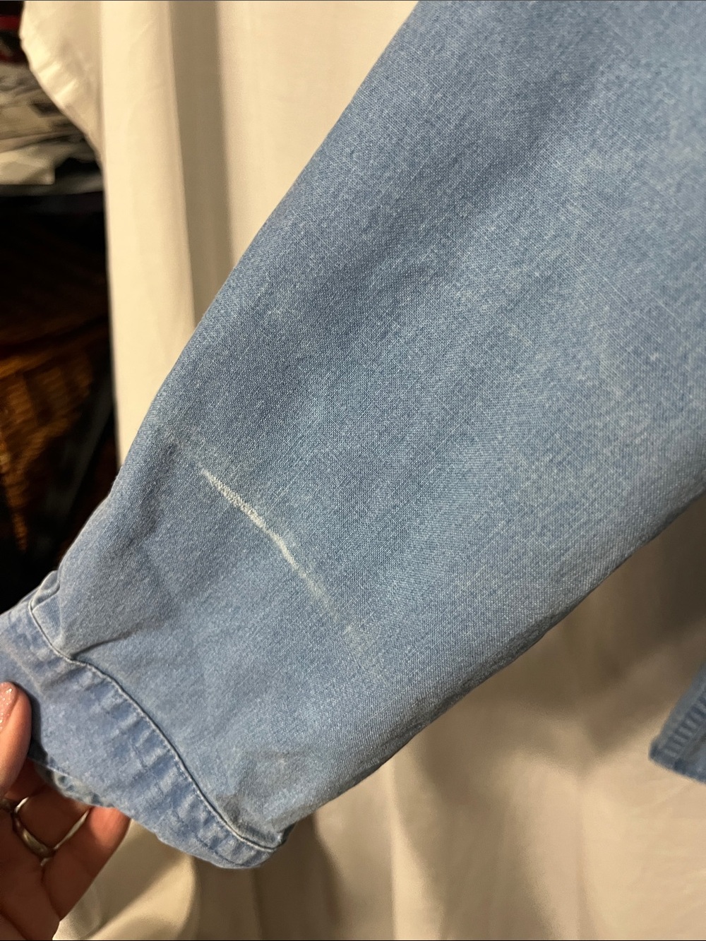 L.L. Bean Light Blue Denim Work Shirt - Picture 5 of 7